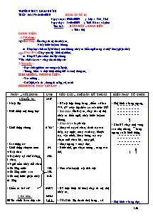 Giáo án Thể dục Khối 7 - Tiết 63: Bật nhảy - Chạy bền - Năm học 2009-2010 - Trường THCS Khánh Bình