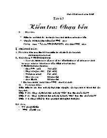 Giáo án Thể dục Khối 7 - Tiết 63: Kiểm tra: Chạy bền