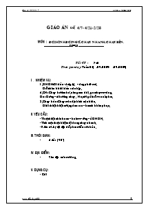 Giáo án Thể dục Khối 7 - Tiết 7+8: Đội hình đội ngũ; Chạy nhanh; Chạy bền - Năm học 2009-2010 - Trần Tấn Đạt