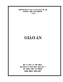 Giáo án Thể dục Lớp 6 - Chương trình cả năm - Lí Thị Hoa