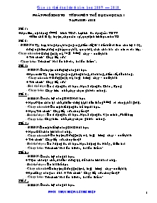 Giáo án Thể dục Lớp 6 - Chương trình học kì 1 - Năm học 2009-2010 - Lê Thế Hiệp