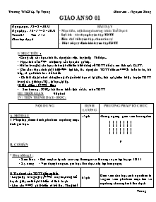 Giáo án Thể dục Lớp 6 - Chương trình học kì 1 - Nguyễn Sang