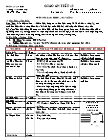 Giáo án Thể dục Lớp 6 - Tiết 10: Đội hình đội ngũ - Bài thể dục - Trường THCS Phú Hội