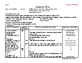 Giáo án Thể dục Lớp 6 - Tiết 11 đến 14 - Bùi Xuân Nhân