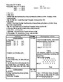 Giáo án Thể dục Lớp 6 - Tiết 12: ĐHĐN - Bài thể dục - Năm học 2012-2013