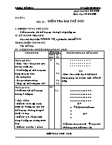 Giáo án Thể dục Lớp 6 - Tiết 13: Kiểm tra bài thể dục - Năm học 2009-2010 - Lâm Duy Phong