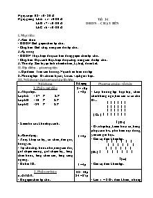 Giáo án Thể dục Lớp 6 - Tiết 16: ĐHĐN - Chạy bền - Năm học 2012-2013