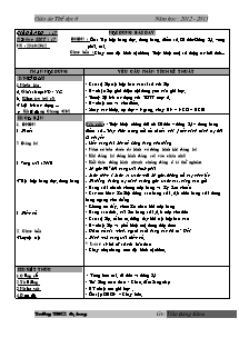 Giáo án Thể dục Lớp 6 - Tiết 17+18 - Năm học 2012-2013 - Trần Đăng Khoa