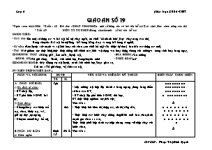 Giáo án Thể dục Lớp 6 - Tiết 19 +22