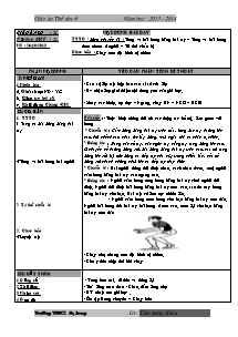 Giáo án Thể dục Lớp 6 - Tiết 21+22 - Năm học 2013-2014 - Trần Đăng Khoa