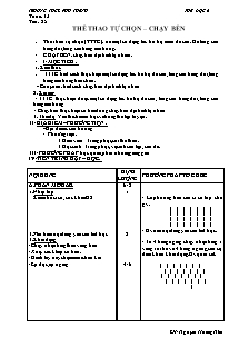 Giáo án Thể dục Lớp 6 - Tiết 25: Thể thao tự chọn - Chạy bền - Nguyễn Hoàng Nhã