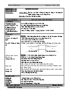 Giáo án Thể dục Lớp 6 - Tiết 25+26 - Năm học 2012-2013 - Trần Đăng Khoa