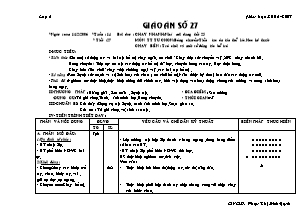 Giáo án Thể dục Lớp 6 - Tiết 27 +28