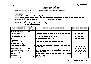 Giáo án Thể dục Lớp 6 - Tiết 29 +36