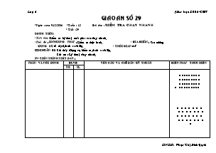 Giáo án Thể dục Lớp 6 - Tiết 29+36 - Phạm Thị Bích Hạnh