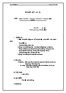 Giáo án Thể dục Lớp 6 - Tiết 41+42: Bật nhảy; Chạy nhanh; Chạy bền - Năm học 2011-2012 - Nguyễn Văn Ngọc