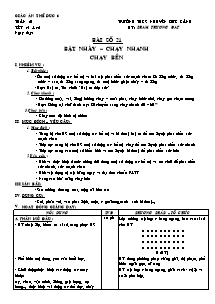 Giáo án Thể dục Lớp 6 - Tiết 41+42: Bật nhảy - Chạy nhanh - Chạy bền - Phạm Thượng Đạt