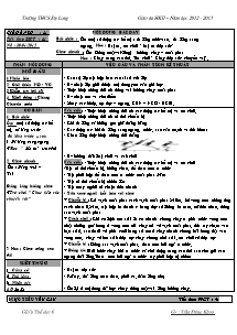 Giáo án Thể dục Lớp 6 - Tiết 41+42 - Năm học 2012-2013 - Trần Đăng Khoa