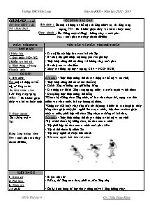 Giáo án Thể dục Lớp 6 - Tiết 43+44 - Năm học 2012-2013 - Trần Đăng Khoa