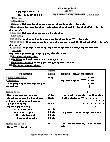 Giáo án Thể dục Lớp 6 - Tiết 44: Bật nhảy - Chạy nhanh - Chạy bền - Năm học 2011-2012 - Lê Thị Thu Thúy