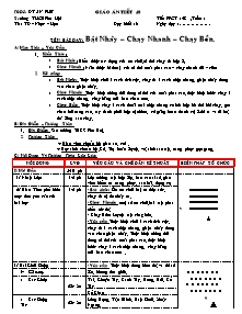 Giáo án Thể dục Lớp 6 - Tiết 48: Bật nhảy - Chạy nhanh - Chạy bền - Trường THCS Phú Hội