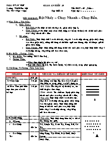 Giáo án Thể dục Lớp 6 - Tiết 49: Bật nhảy - Chạy nhanh - Chạy bền - Trường THCS Phú Hội