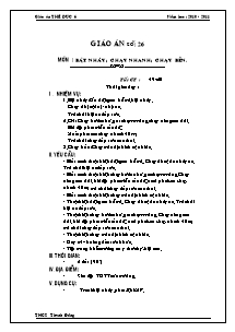 Giáo án Thể dục Lớp 6 - Tiết 49+50 - Năm học 2010-2011 - Trường THCS Thạnh Đông