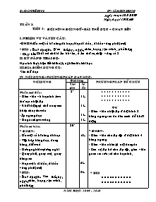 Giáo án Thể dục Lớp 6 - Tiết 5: Đội hình đội ngũ - Bài thể dục - Chạy bền - Năm học 2009-2010 - Lâm Duy Phong