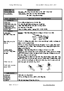 Giáo án Thể dục Lớp 6 - Tiết 51+52 - Năm học 2012-2013 - Trần Đăng Khoa