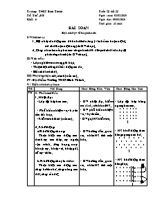 Giáo án Thể dục Lớp 6 - Tiết 53: Bật nhảy - Chạy nhanh - Trường THCS Bình Thành - Năm học 2009-2010