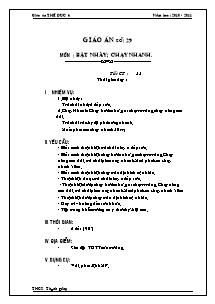 Giáo án Thể dục Lớp 6 - Tiết 55: Bật nhảy; Chạy nhanh - Năm học 2010-2011 - Trường THCS Thạnh Đông