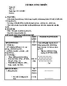 Giáo án Thể dục Lớp 6 - Tiết 55: Tự chọn Bóng chuyền - Năm học 2013-2014