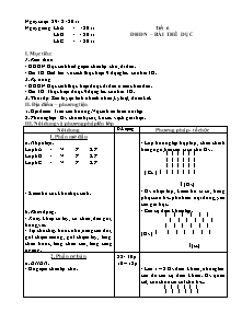 Giáo án Thể dục Lớp 6 - Tiết 6: ĐHĐN - Bài thể dục - Năm học 2011-2012