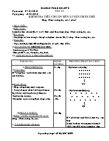 Giáo án Thể dục Lớp 6 - Tiết 69: Kiểm tra tiêu chuẩn rèn luyện thân thể - Năm học 2011-2012 - Lê Thị Thu Thúy
