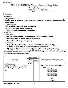 Giáo án Thể dục Lớp 7 - Bài 13: ĐHĐN - Chạy nhanh - Chạy bền - Phạm Khắc Trí