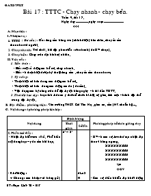 Giáo án Thể dục Lớp 7 - Bài 17: TTTC - Chạy nhanh - Chạy bền - Phạm Khắc Trí