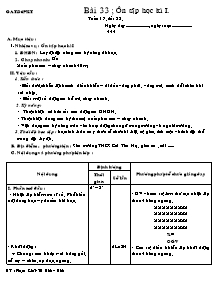 Giáo án Thể dục Lớp 7 - Bài 33: Ôn tập học kì 1 - Phạm Khắc Trí