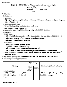 Giáo án Thể dục Lớp 7 - Bài 4: ĐHĐN - Chạy nhanh - Chạy bền - Phạm Khắc Trí