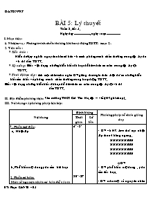 Giáo án Thể dục Lớp 7 - Bài 5: Lý thuyết - Phạm Khắc Trí