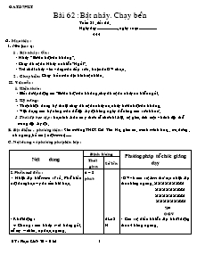 Giáo án Thể dục Lớp 7 - Bài 62: Bật nhảy, Chạy bền - Phạm Khắc Trí