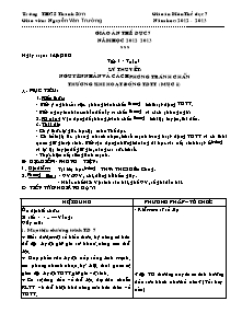 Giáo án Thể dục Lớp 7 - Bản đẹp 2 cột - Năm học 2012-2013 - Nguyễn Văn Trường