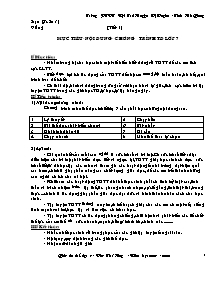 Giáo án Thể dục Lớp 7 - Chương trình học kì 1 - Đào Thế Hưng