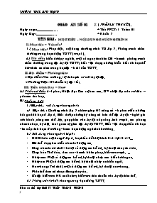 Giáo án Thể dục Lớp 7 - Chương trình học kì 1 - Trần Thanh Phong