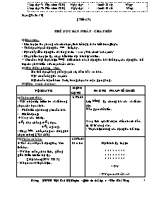 Giáo án Thể dục Lớp 7 - Chương trình học kì 2 - Đào Thế Hưng