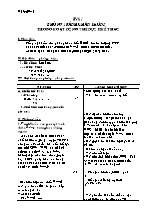 Giáo án Thể dục Lớp 7 - Chương trình học kì I - Bản đẹp 3 cột