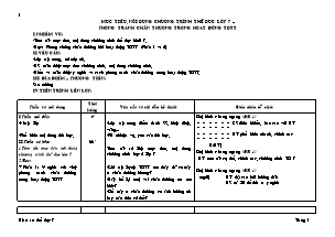 Giáo án Thể dục Lớp 7 - Chương trình học kì I - Bản đẹp 4 cột