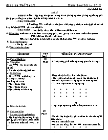 Giáo án Thể dục Lớp 7 - Chương trình học kì I - Năm học 2011-2012