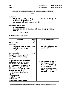 Giáo án Thể dục Lớp 7 - Chương trình học kì I - Năm học 2012-2013