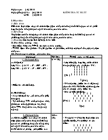 Giáo án Thể dục Lớp 7 - Kiểm tra TC RLTT - Năm học 2011-2012