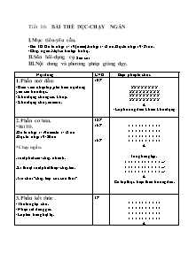 Giáo án Thể dục Lớp 7 - Tiết 10: Bài thể dục - Chạy ngắn